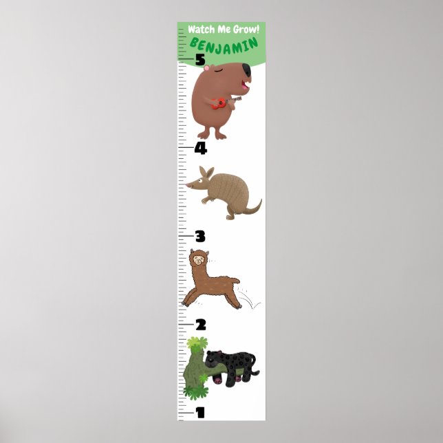 Affiche Caricature d'animaux amusants graphique de croissa (Devant)