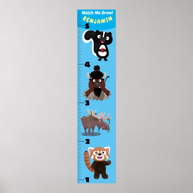 Affiche Caricature d'animaux amusants graphique de croissa (Devant)