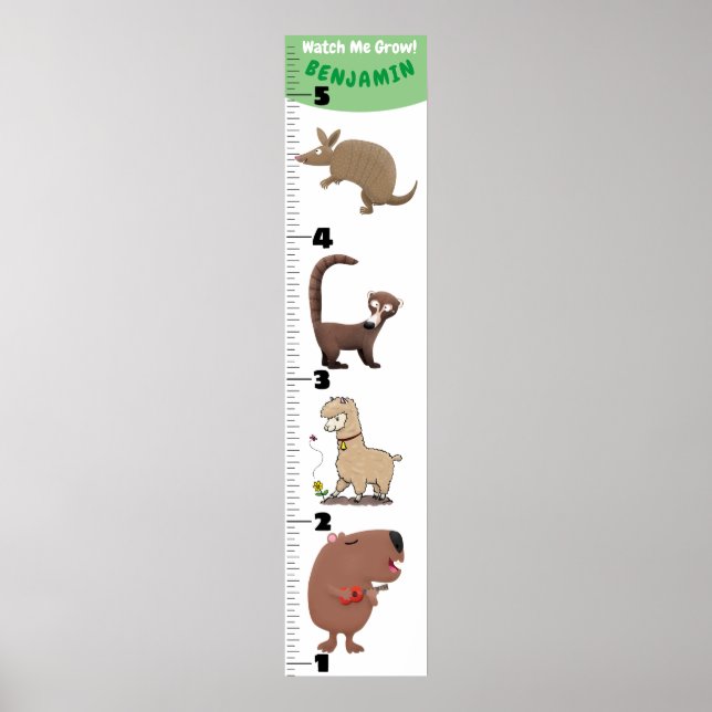 Affiche Caricature d'animaux amusants graphique de croissa (Devant)