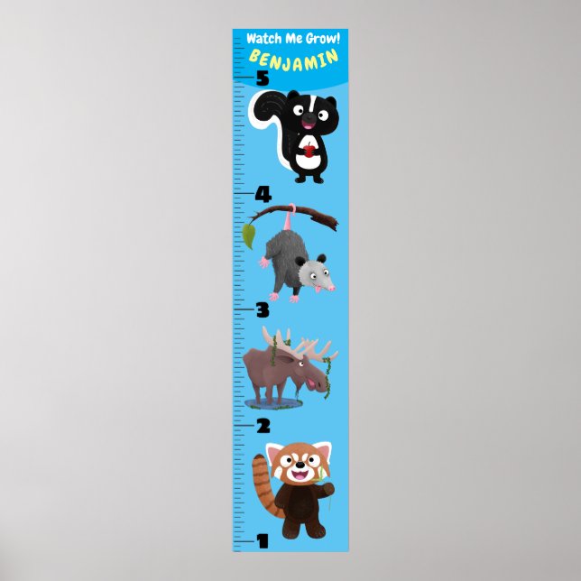 Affiche Caricature d'animaux amusants graphique de croissa (Devant)