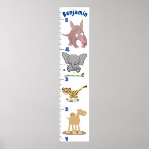 Affiche Caricature d'animaux de safari mignons