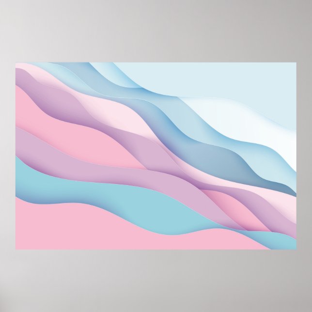 Affiche Caricature d'art en papier ondes abstraites. Redéc (Devant)