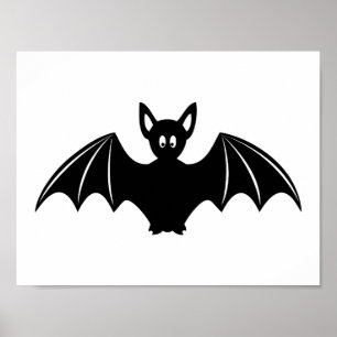 Affiche Caricature de chauve-souris à halloween