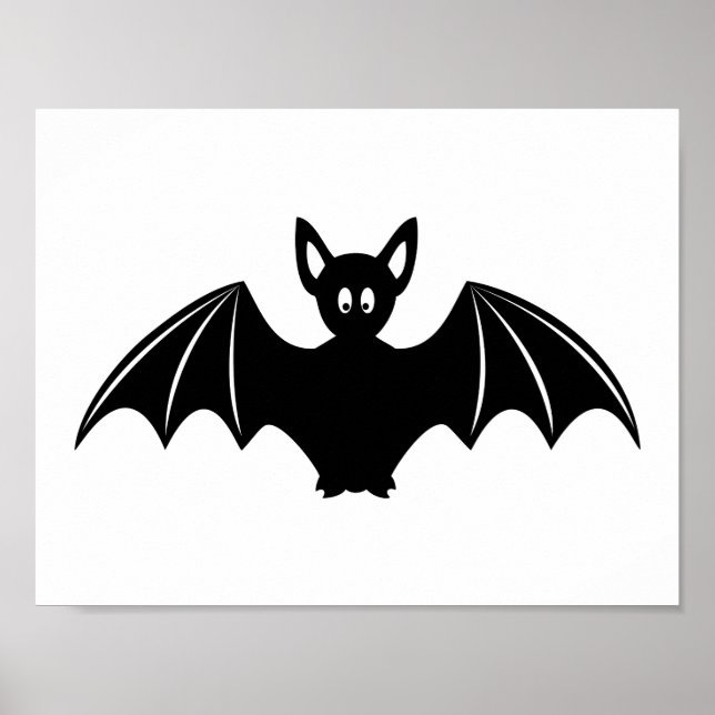 Affiche Caricature de chauve-souris à halloween (Devant)