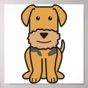 Affiche Caricature de Chien Airedale Terrier