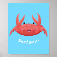 Caricature de crabe rouge cuite
