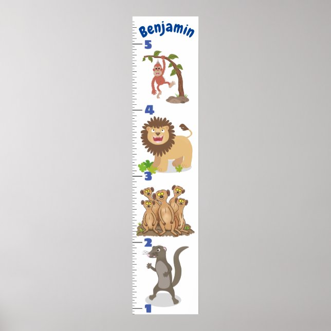 Affiche Caricature de croissance des animaux safari mignon (Devant)