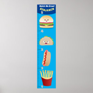 Affiche Caricature de croissance des repas préférés