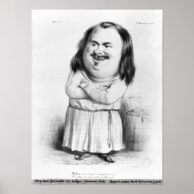 Affiche Caricature de Honore de Balzac (Devant)