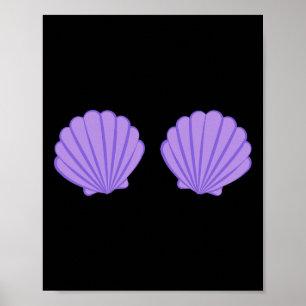 Affiche Caricature de la barre de coquillages mauve de sir