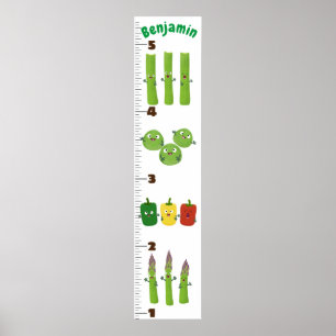 Affiche Caricature de légumes mignons illustration graphiq
