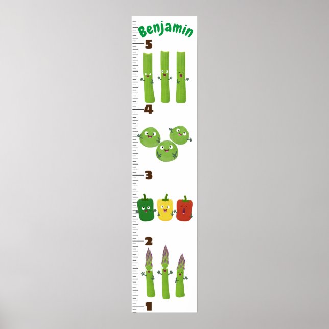 Affiche Caricature de légumes mignons illustration graphiq (Devant)