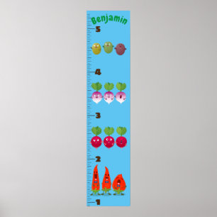 Affiche Caricature de légumes mignons illustration graphiq