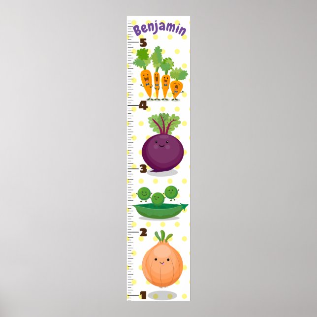 Affiche Caricature de légumes mignons illustration graphiq (Devant)