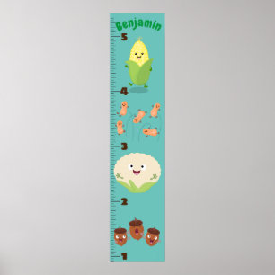 Affiche Caricature de légumes mignons illustration graphiq