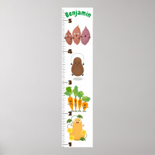 Affiche Caricature de légumes mignons illustration graphiq