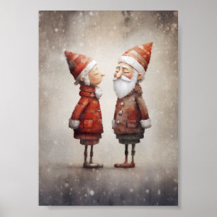 Affiche Caricature de Mme et M. Claus