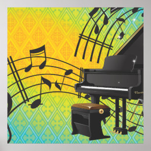 Affiche Caricature de piano