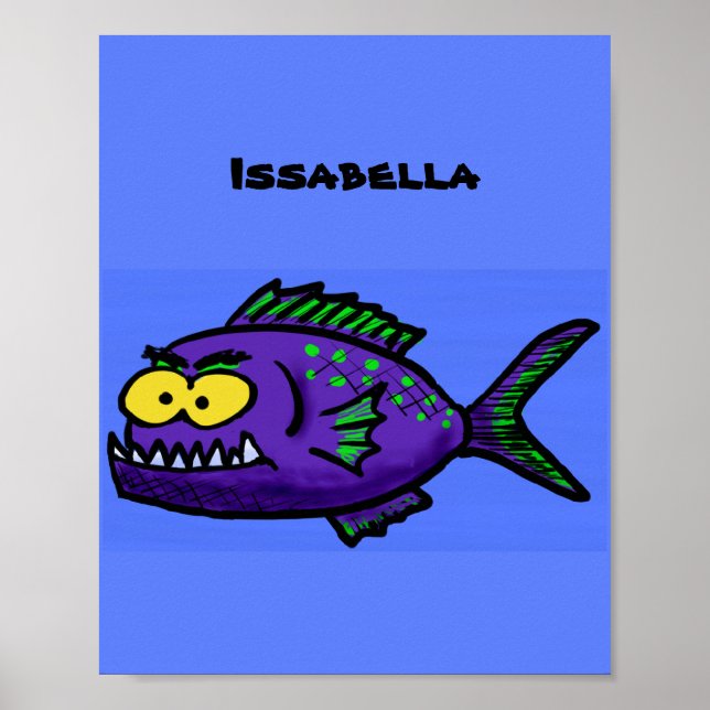 Affiche Caricature de poisson de Piranha (Devant)