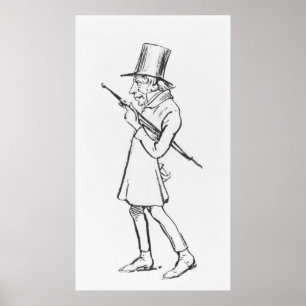 Affiche Caricature de Soren Aabye Kierkegaard