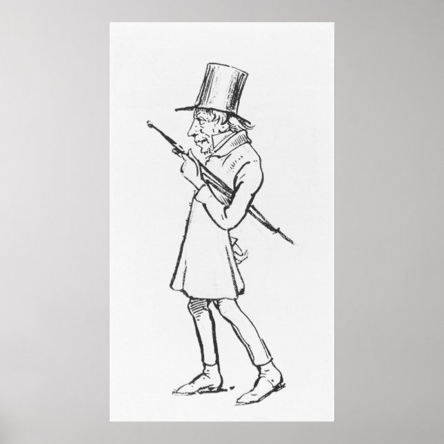 Affiche Caricature de Soren Aabye Kierkegaard (Devant)