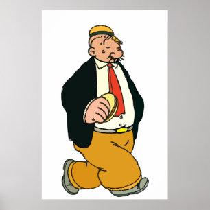 Affiche Caricature de style vintage, Homme Hamburger