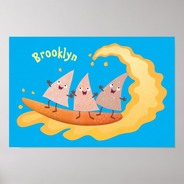 Affiche Caricature de surf pour chips de maïs mignonette n (Devant)