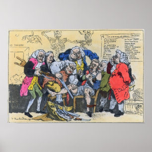 Affiche Caricature des chirurgiens géorgiens au travail,