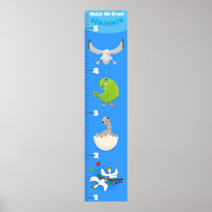 Affiche Caricature d'oiseaux amusant mignon graphique de c