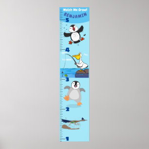 Affiche Caricature d'oiseaux amusant mignon graphique de c