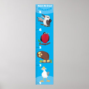 Affiche Caricature d'oiseaux amusants