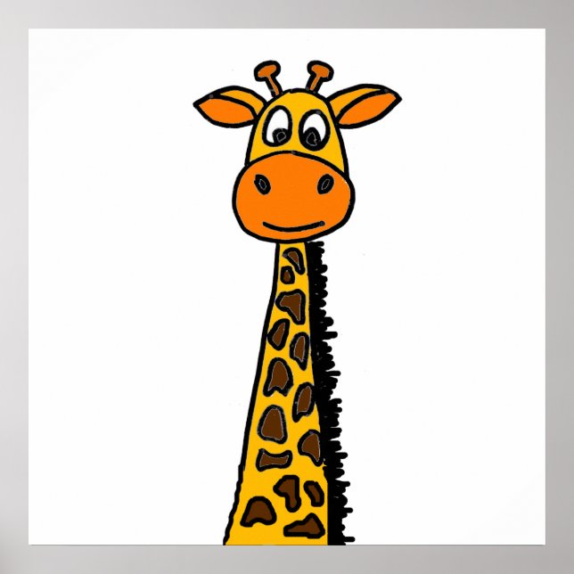 Affiche Caricature drôle de la Giraffe (Devant)