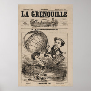 Affiche Caricature Française Du Ballooniste En Ballon À Ai