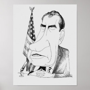 Affiche Caricature Nixon - Edmund Valtman - Vers 1970