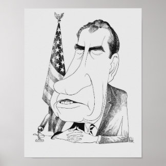 Affiche Caricature Nixon - Edmund Valtman - Vers 1970