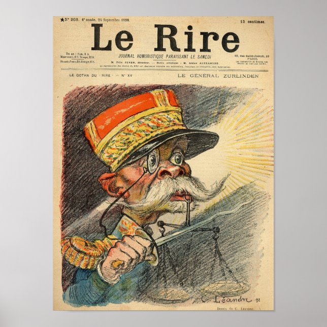 Affiche Caricature of General Zurlinden (Devant)