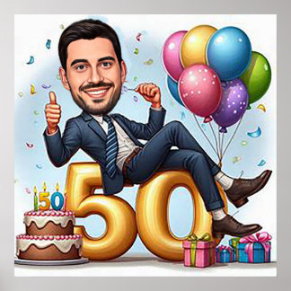 Affiche "Caricature personnalisée – Envoyez votre photo po