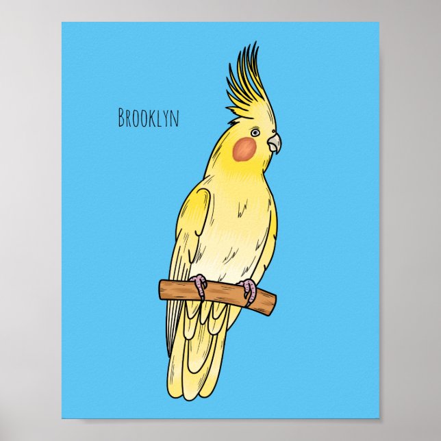 Affiche Caricature pour oiseaux Cockatiel (Devant)