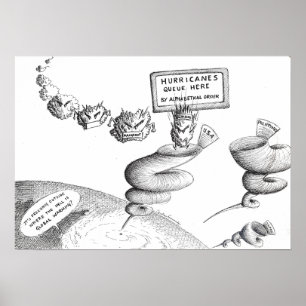 Affiche Caricature sur le changement climatique