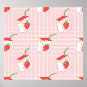 Affiche Caricatures de Lait de fraise : Motif