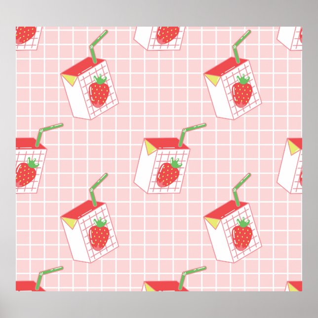 Affiche Caricatures de Lait de fraise : Motif (Devant)