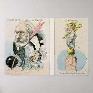 Affiche Caricatures de Victor Hugo et Napoléon III