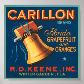 Affiche Carillon Marque Citrus Vintage Crate Étiquette