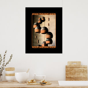 Affiche Carillons en argile en spirale nature morte
