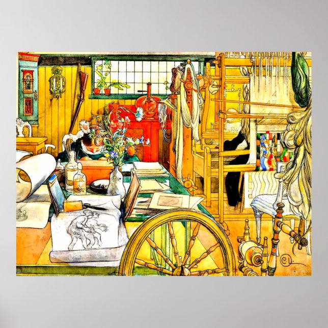 Affiche Carl Larsson - L'Atelier (Devant)