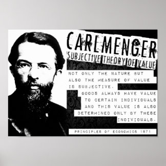 Affiche Carl Menger École autrichienne Libertaria Marke li