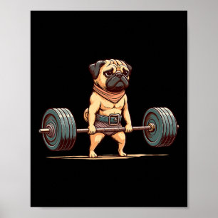 Affiche Carlin Bodybuilder Salle de gym Humour Exercice d'