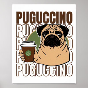 Affiche Carlin chien cappuccino