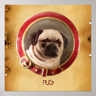 AFFICHE CARLIN DE PORTRAITS DE CHIEN DE MINIATURE VICTORIE