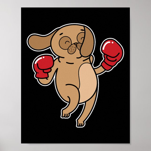 Affiche Carlin Dog fait la boxe (Devant)
